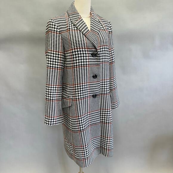 Ann Taylor Plaid Chesterfield Tweed Coat in houndstooth Size Medium NWT - Picture 6 of 16